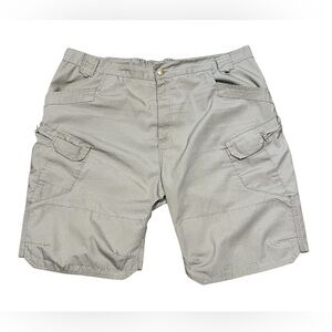 Vintage Ripstop Elastic Waistband Utility Cargo Pocket Tan Shorts Sz.3XL Outdoor